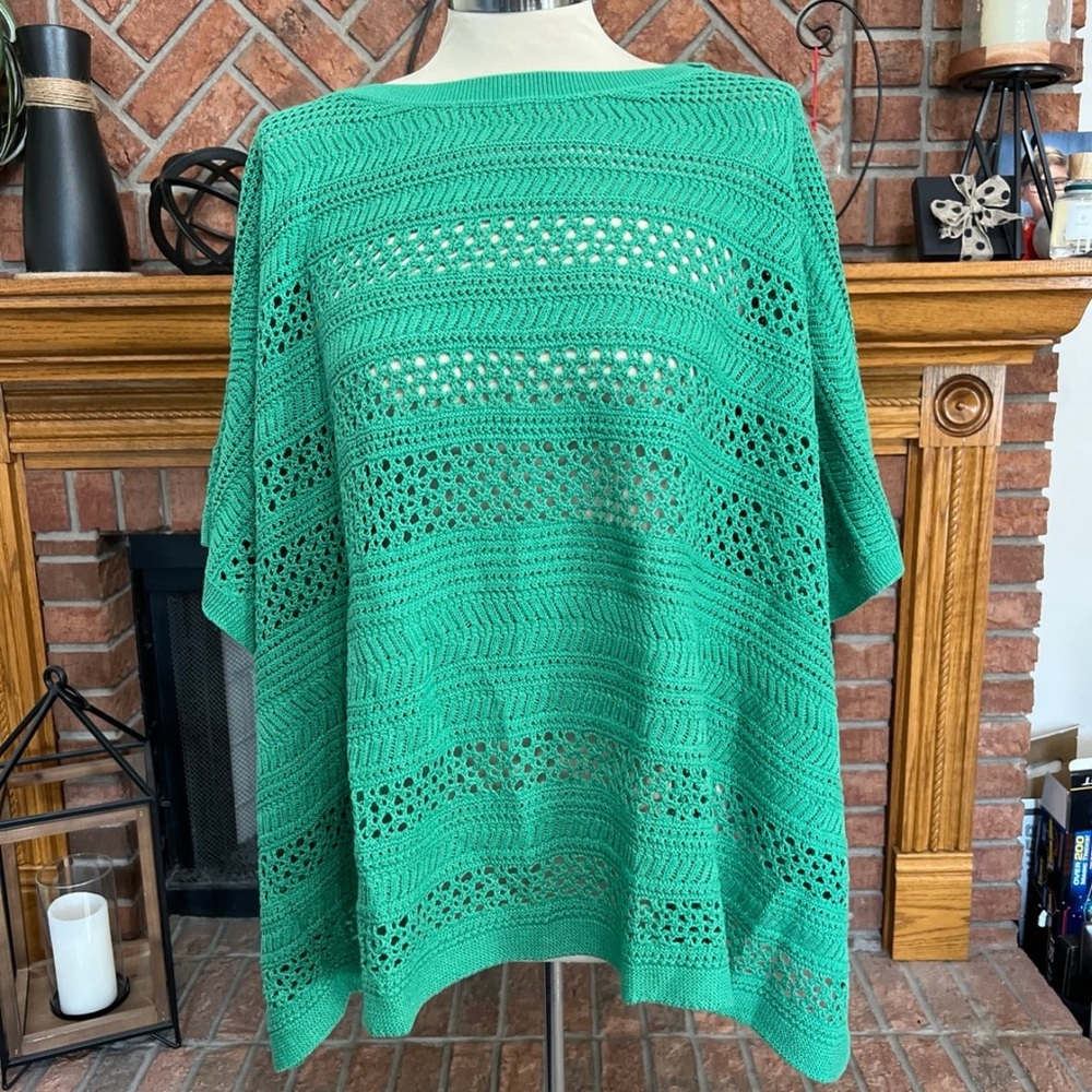 J. Jill Green Shrug with Open Knit Design